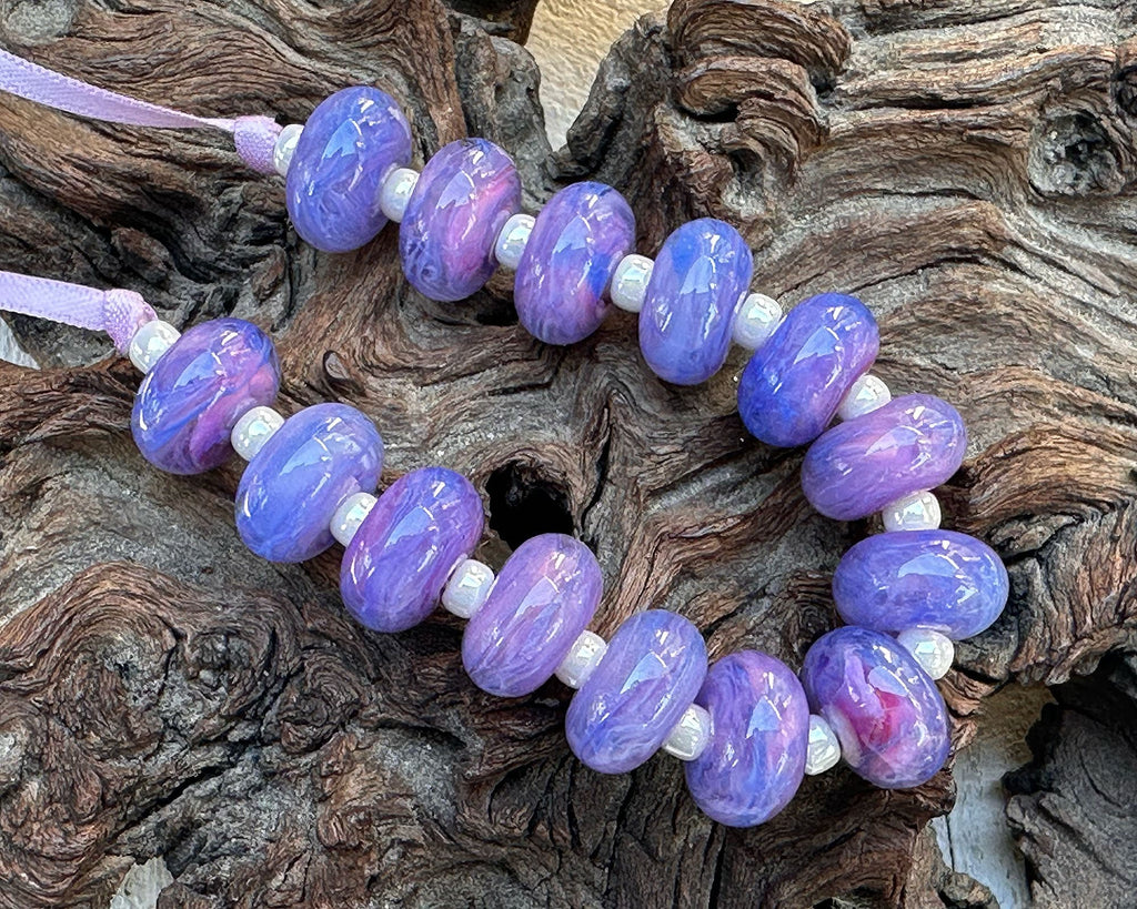 purple lampwork beads