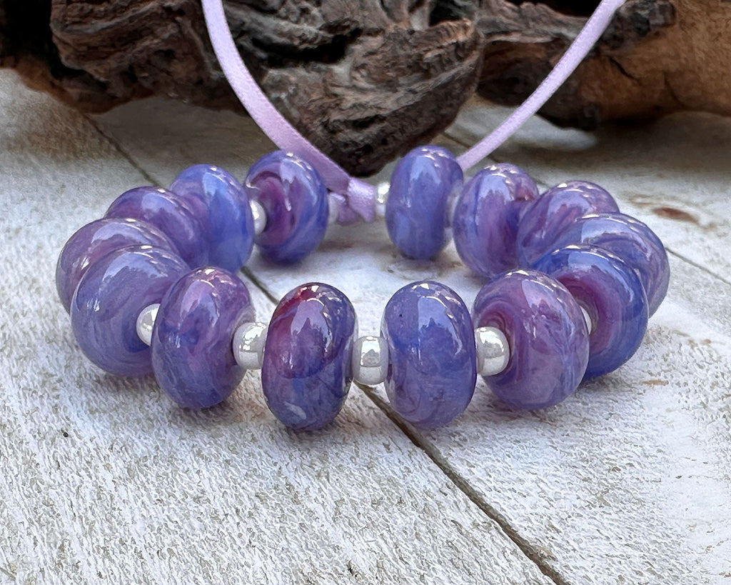 purple lampwork beads