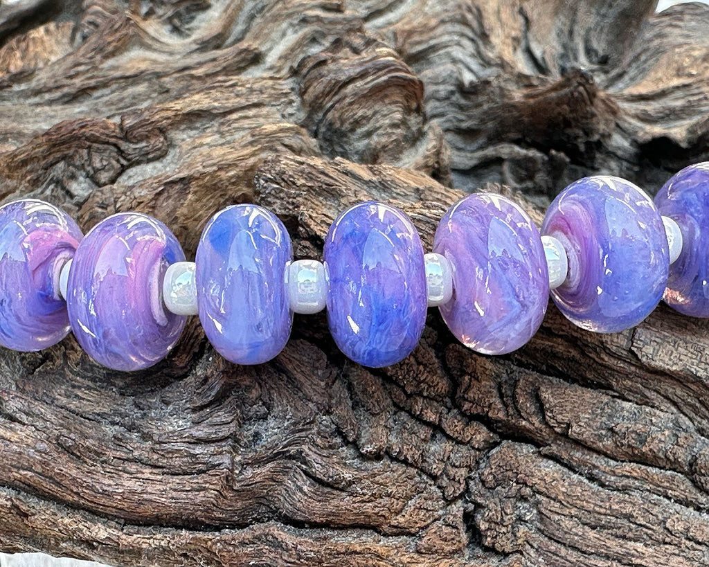 purple lampwork beads