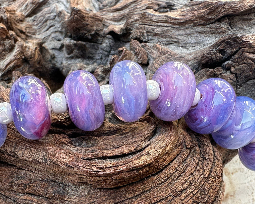 purple lampwork beads