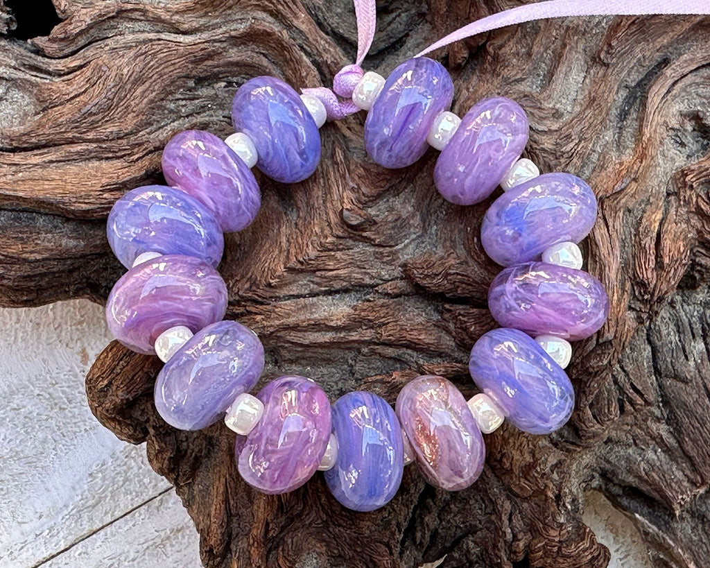 purple lampwork beads