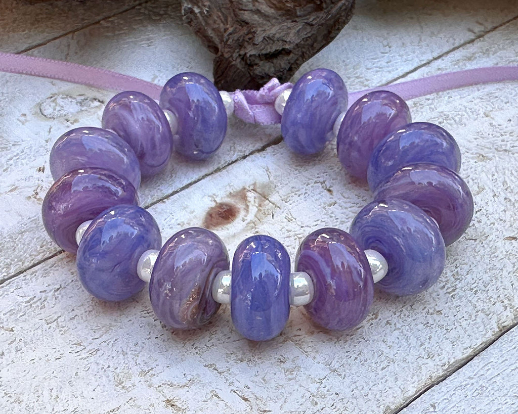 purple lampwork beads