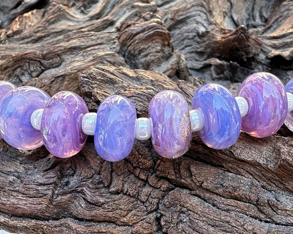 purple lampwork beads