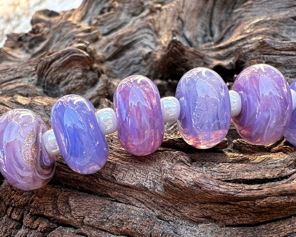 purple lampwork beads