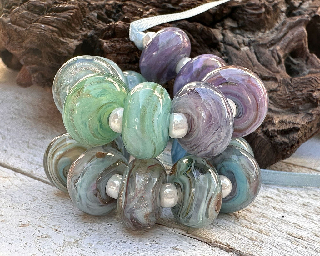 shimmer lampwork beads