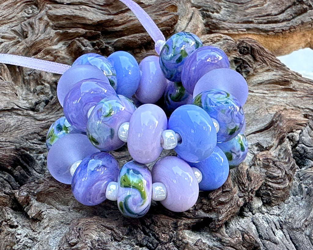 purple lampwork beads