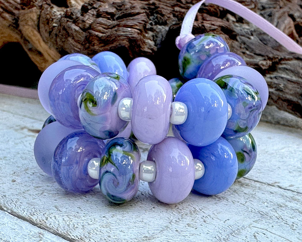 purple lampwork beads