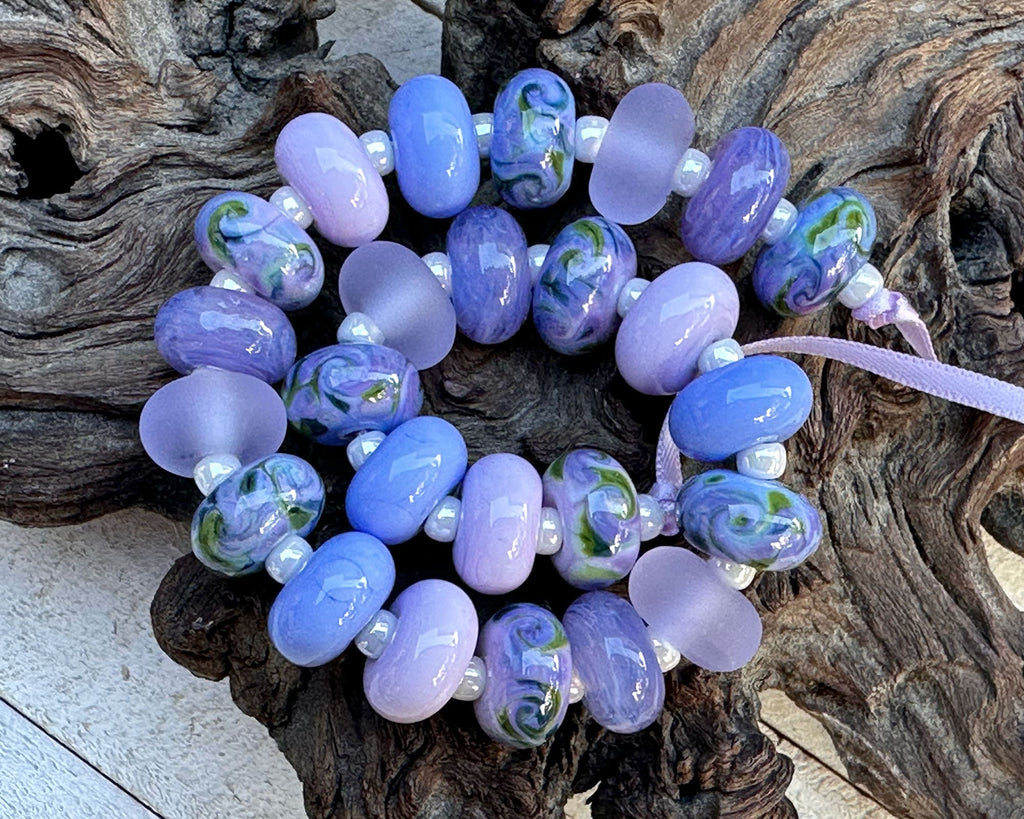 purple lampwork beads