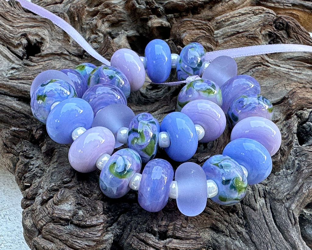 purple lampwork beads