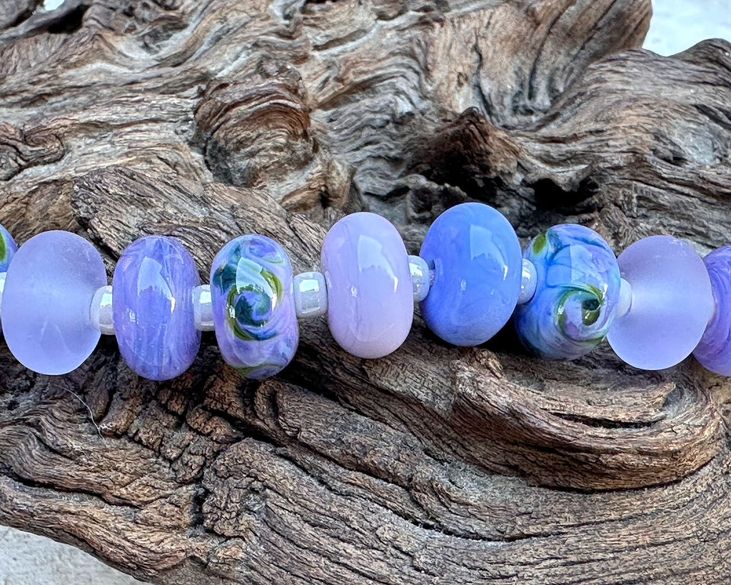 purple lampwork beads