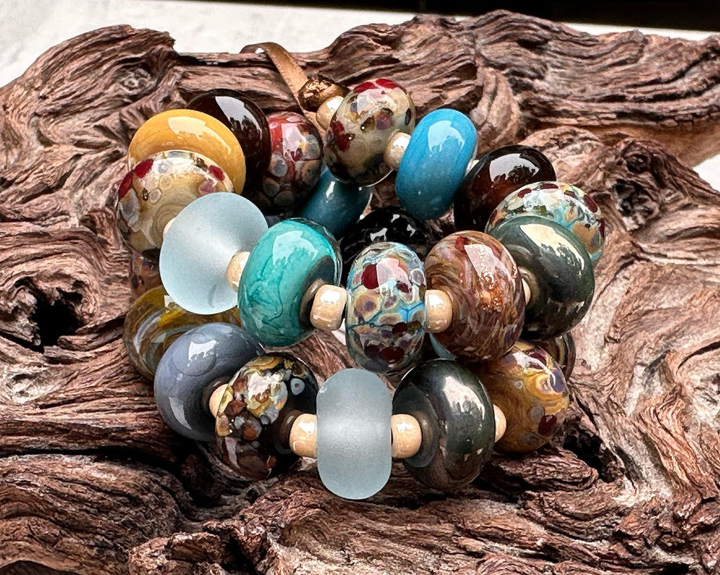 brown lampwork beads