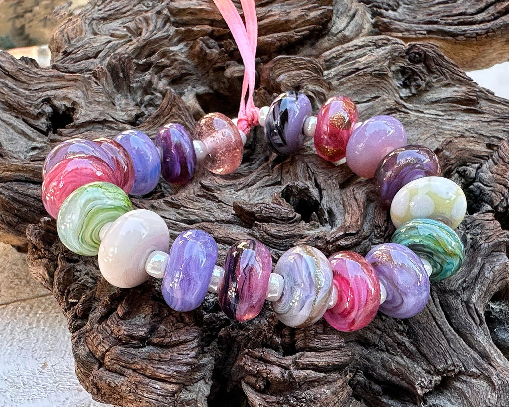 pastel lampwork beads