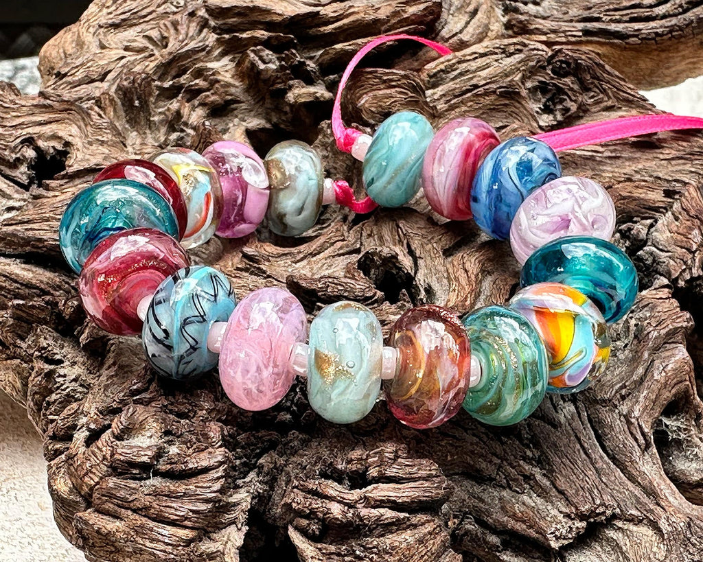 multicolor lampwork beads