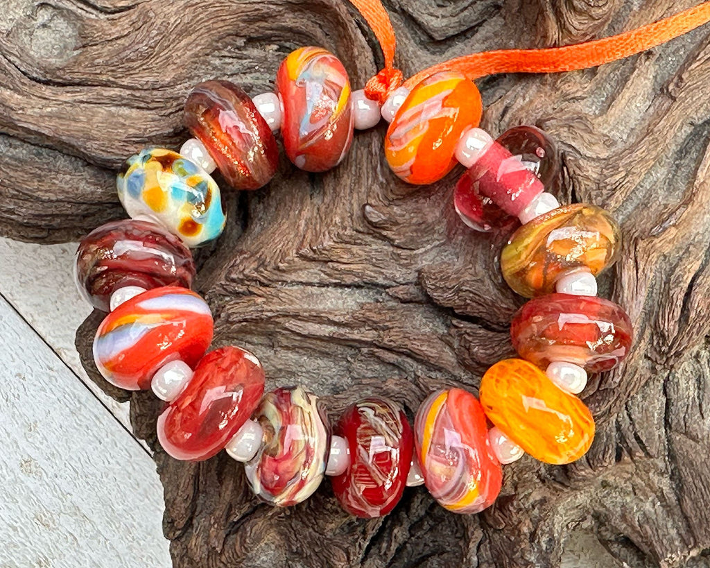 red lampwork beads