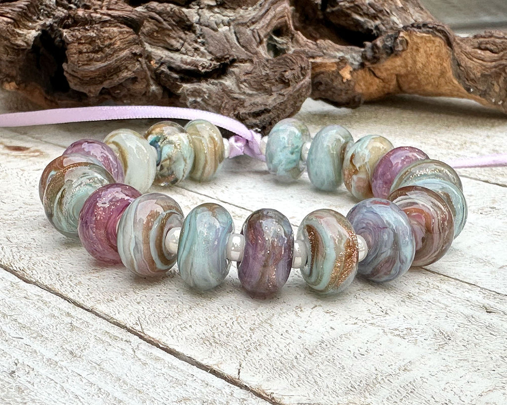 pastel lampwork beads