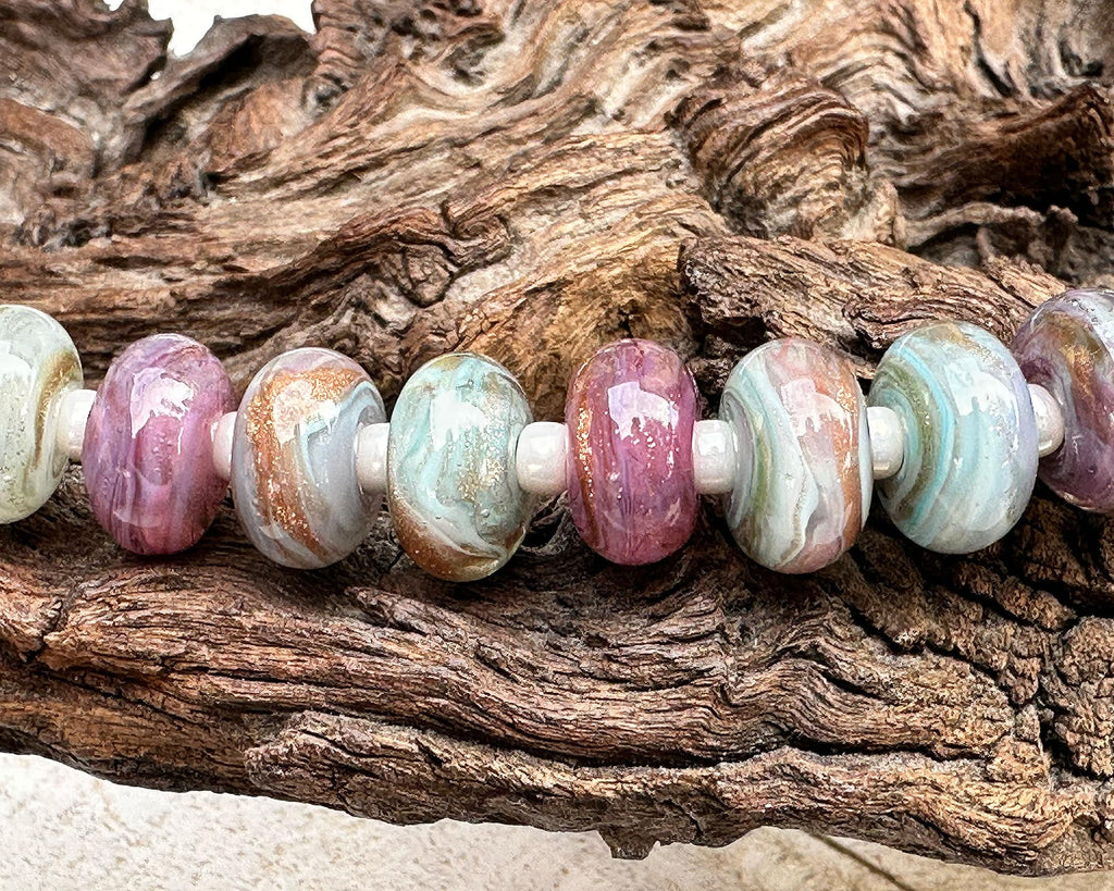 pastel lampwork beads