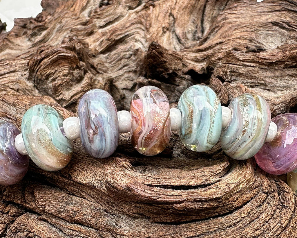 pastel lampwork beads