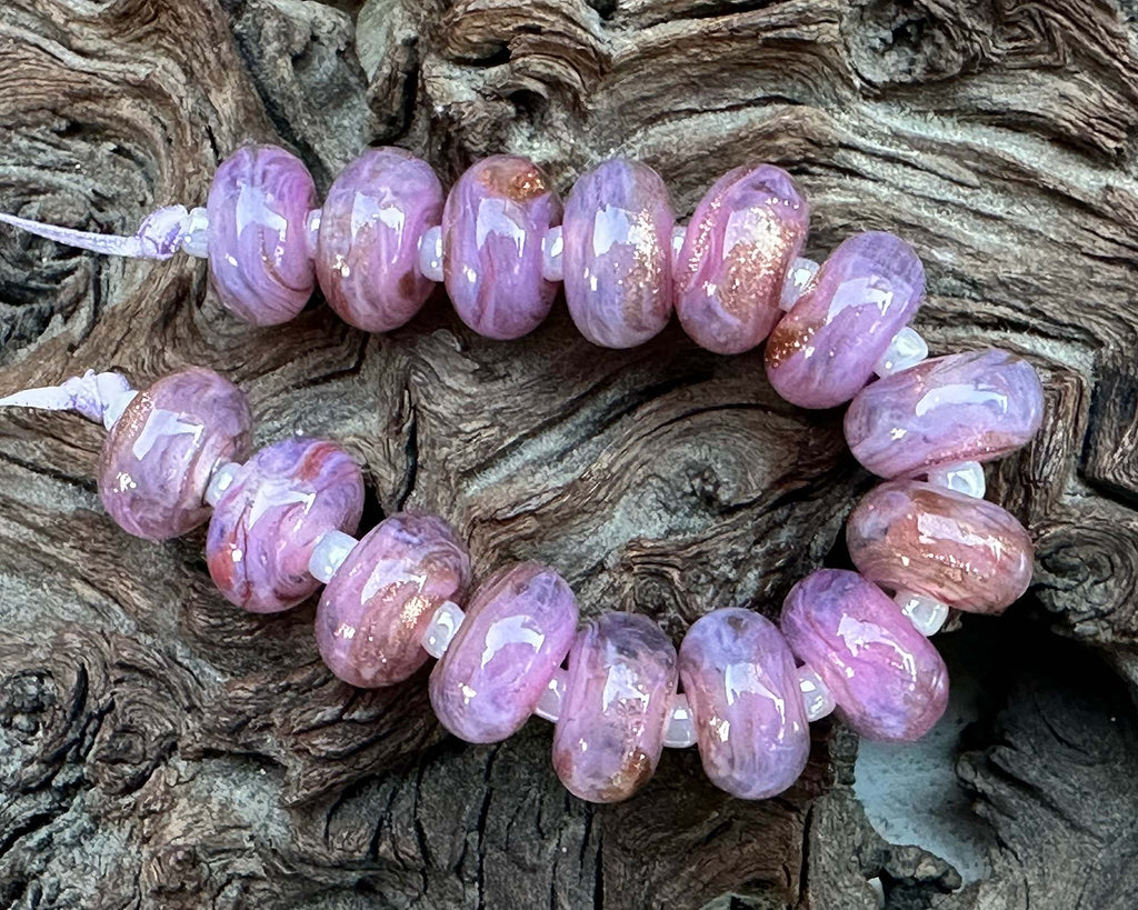 pink lampwork beads