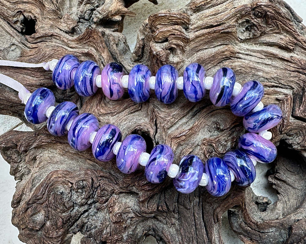 blue lampwork beads