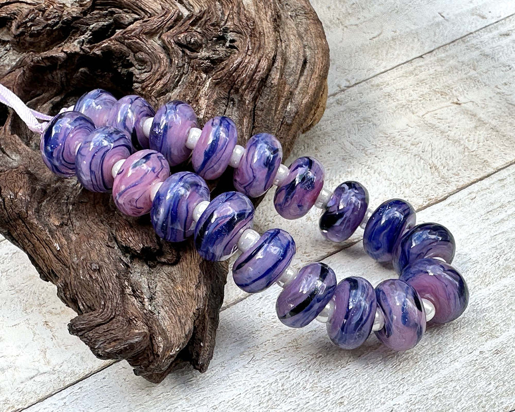 blue lampwork beads