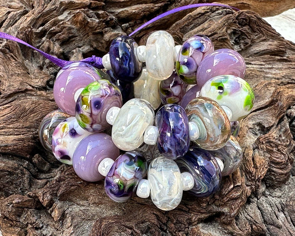 purple lampwork beads