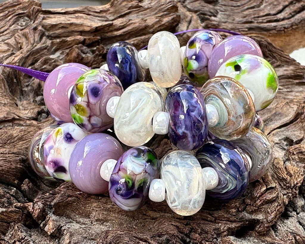 purple lampwork beads