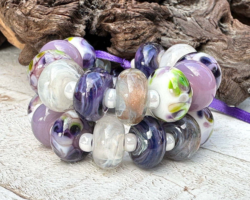 purple lampwork beads