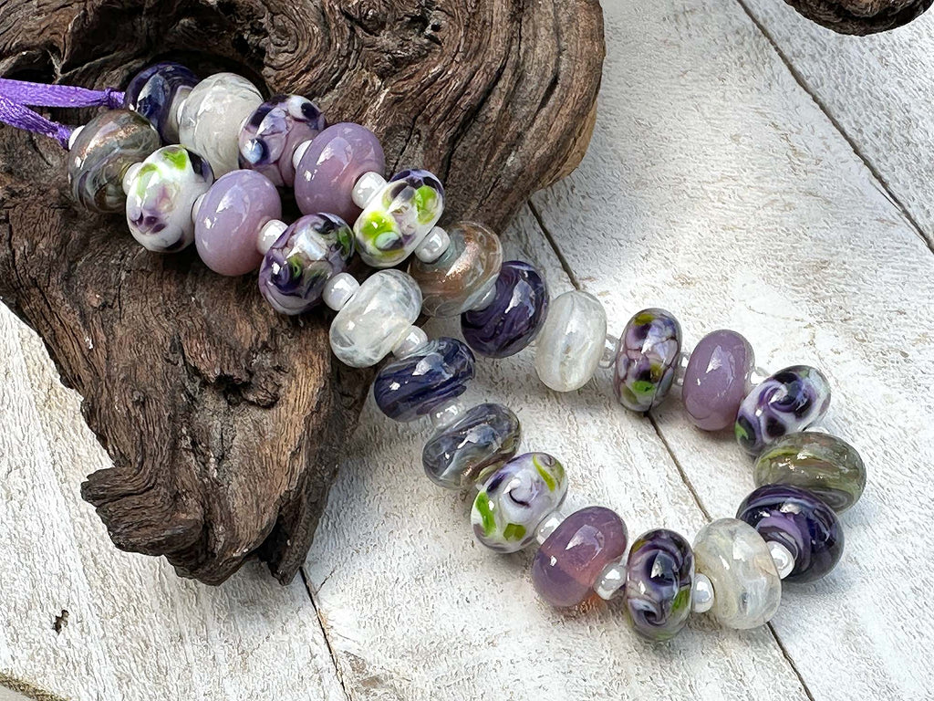 purple lampwork beads