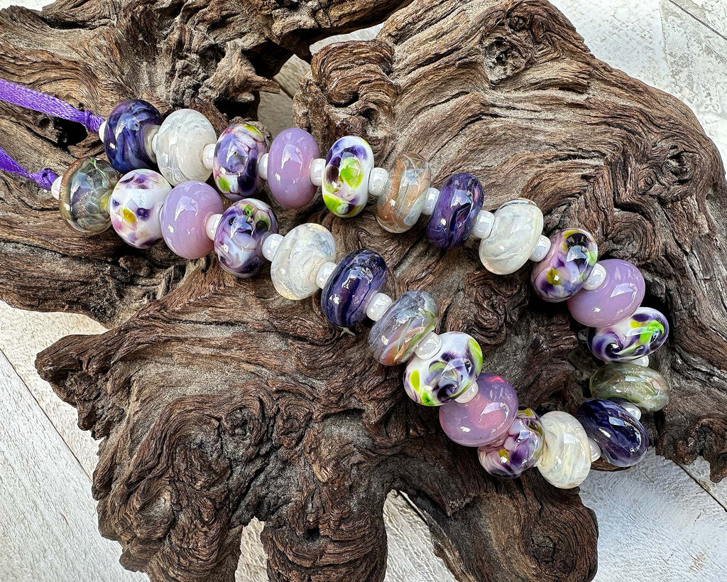 purple lampwork beads