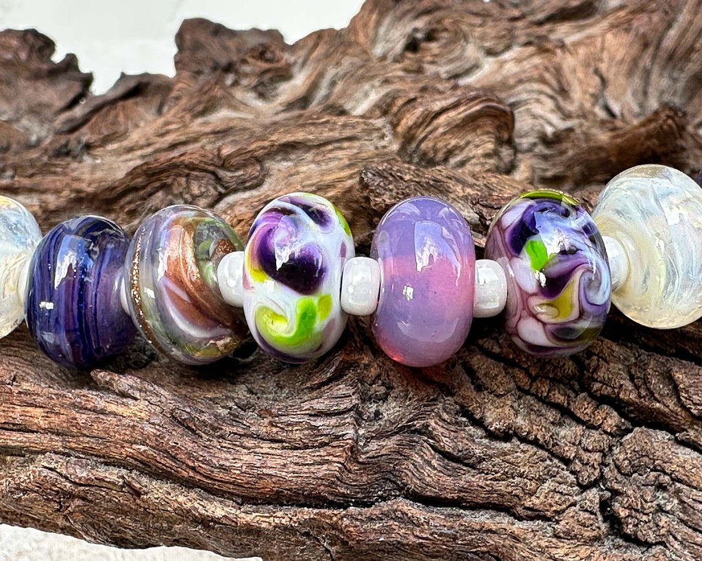 purple lampwork beads