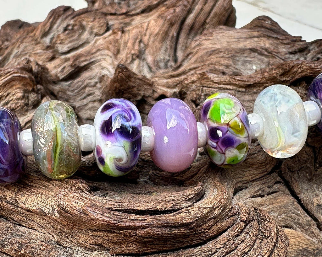 purple lampwork beads