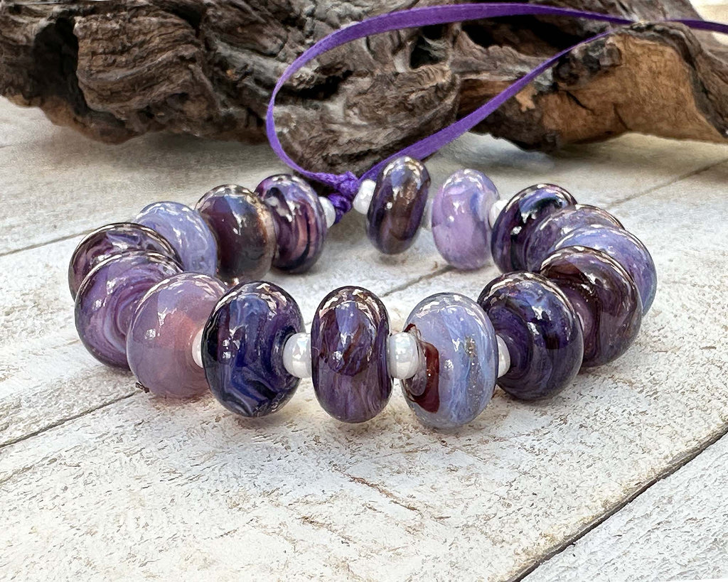 purple lampwork beads