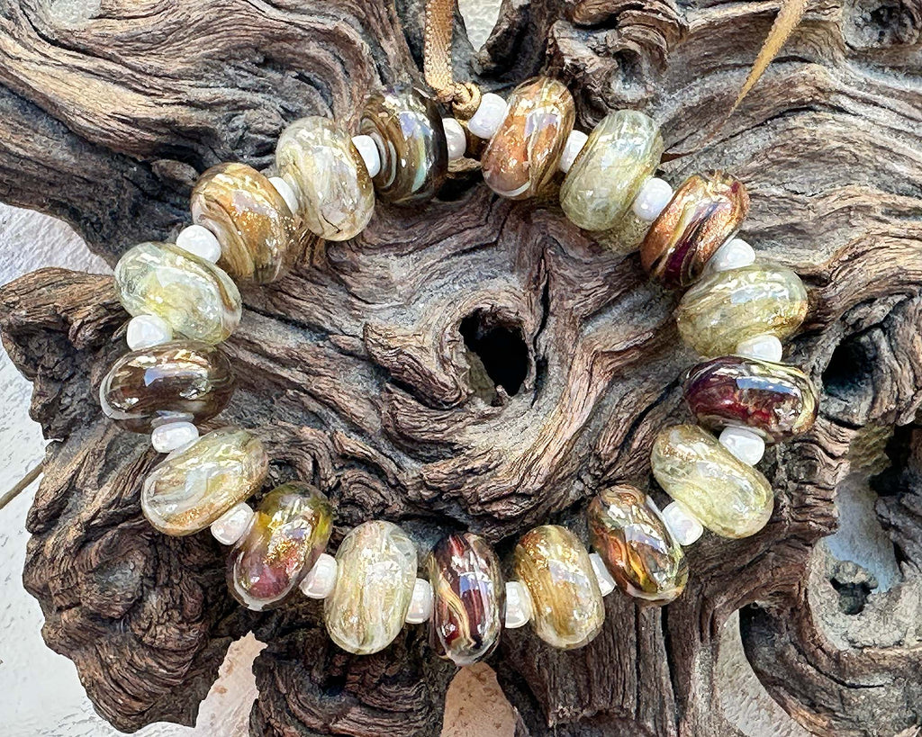 brown lampwork beads