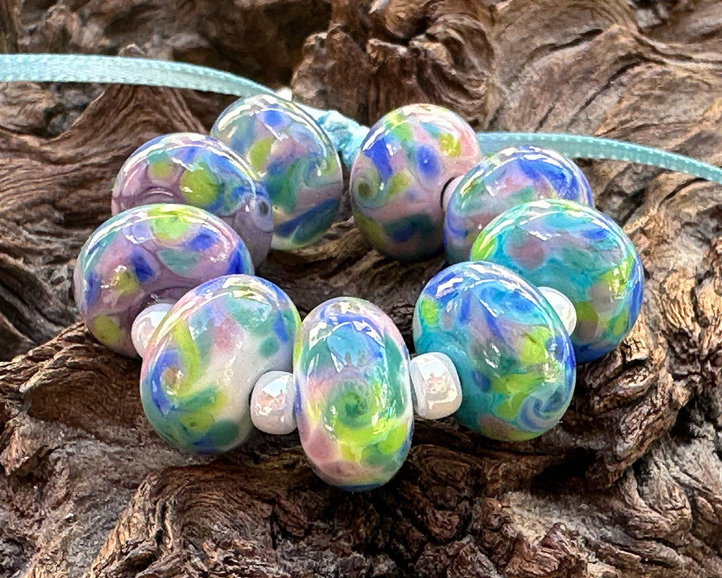 pastel lampwork beads