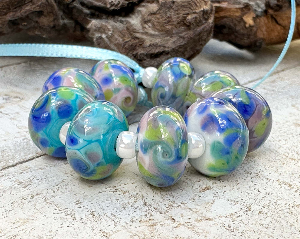 pastel lampwork beads