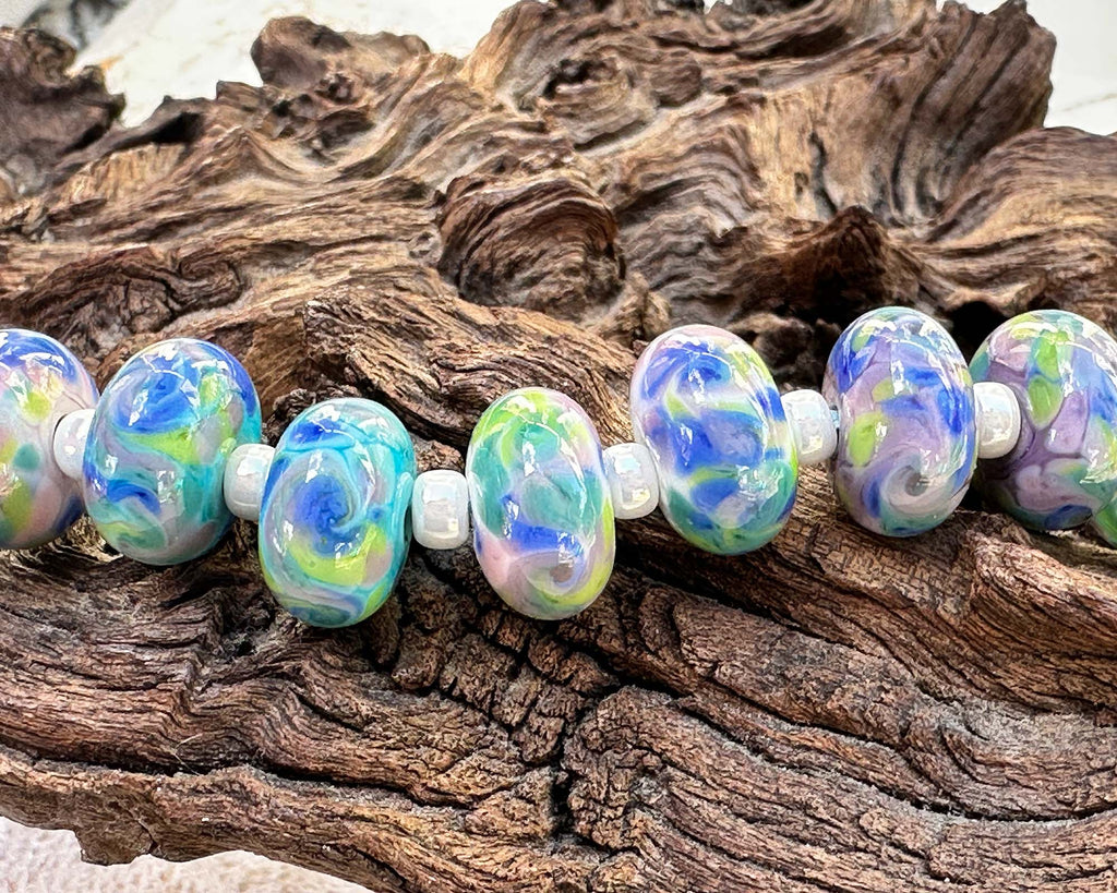 pastel lampwork beads