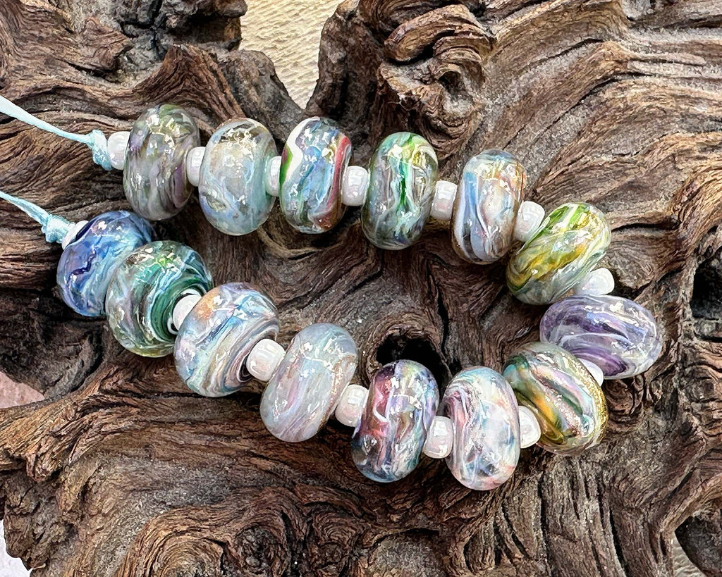 pastel lampwork beads