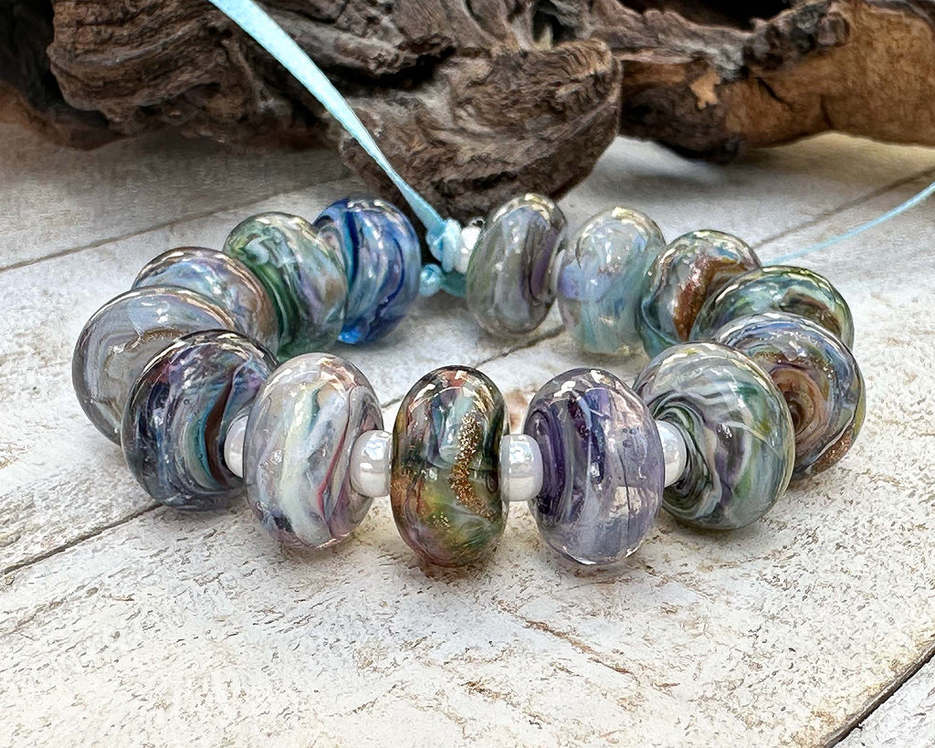 pastel lampwork beads