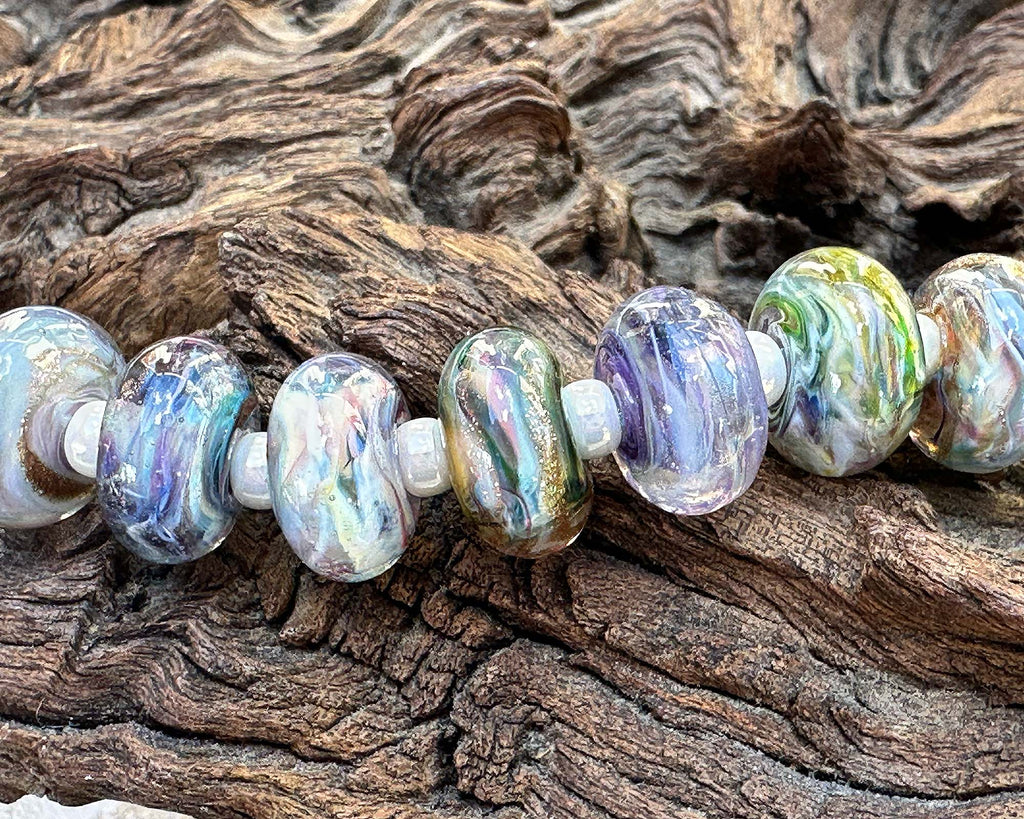 pastel lampwork beads