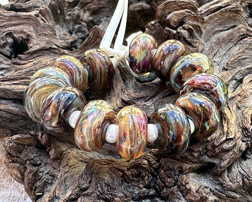 brown lampwork beads