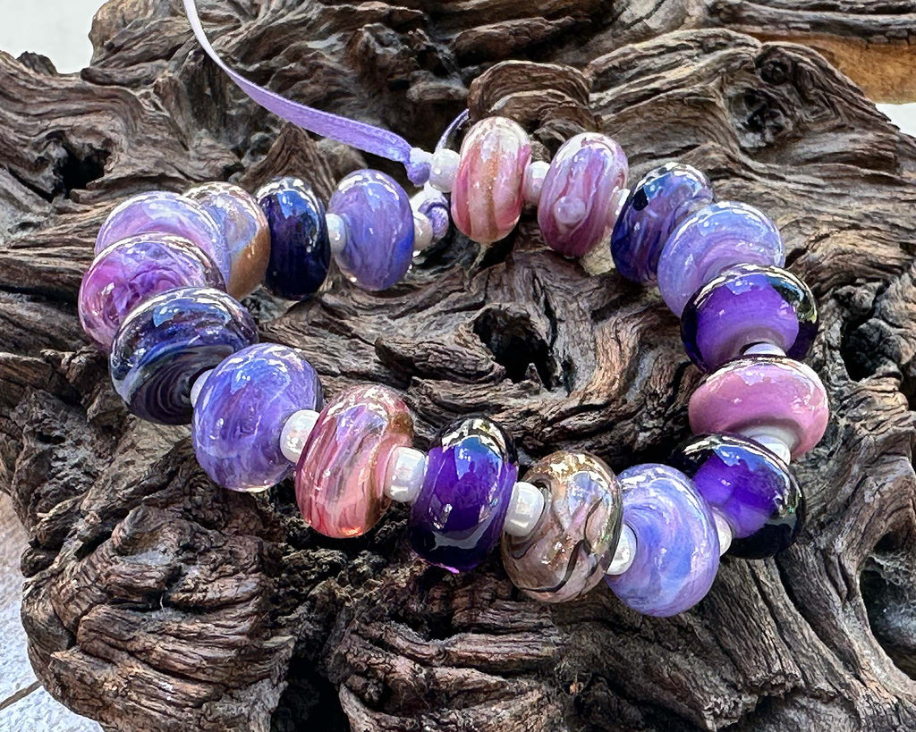 purple lampwork beads