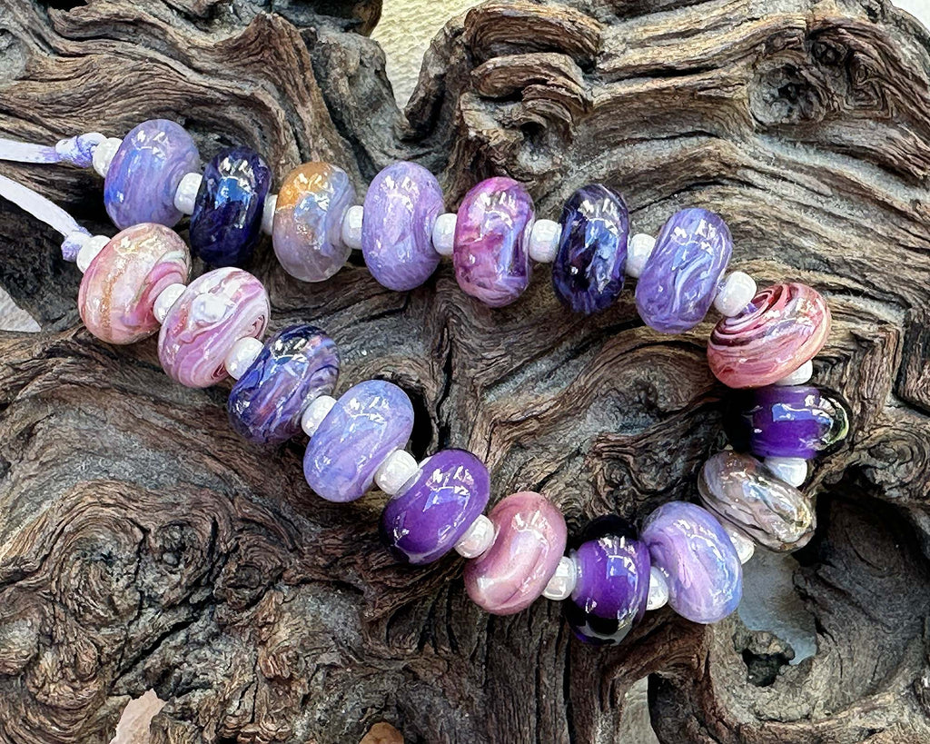 purple lampwork beads