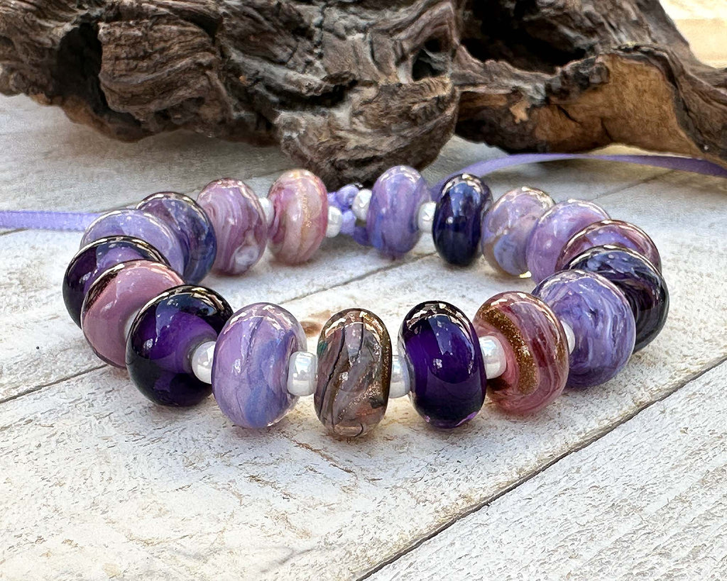 purple lampwork beads