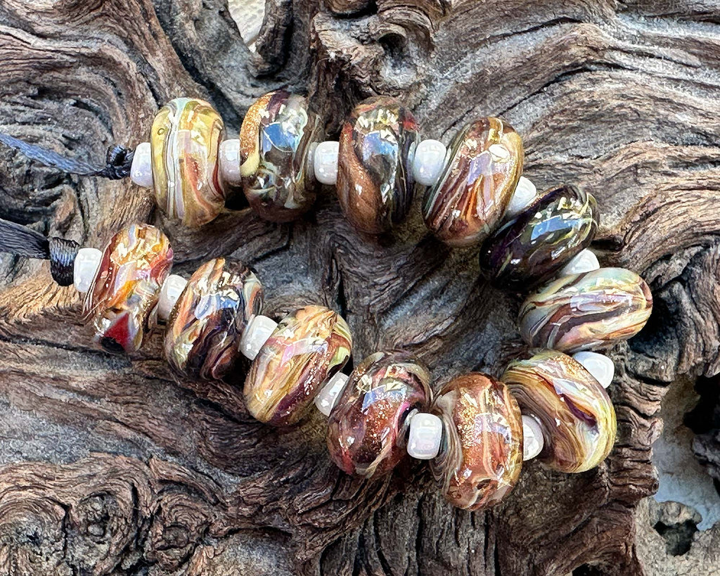 brown lampwork beads