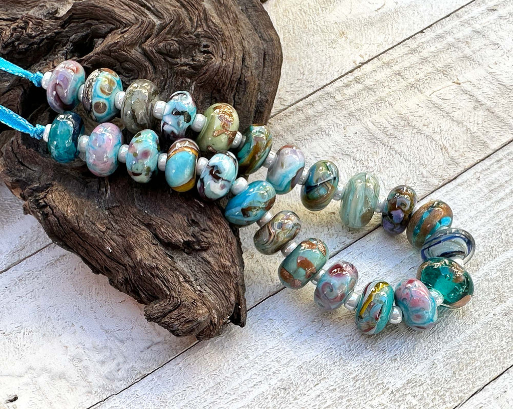 turquoise lampwork beads