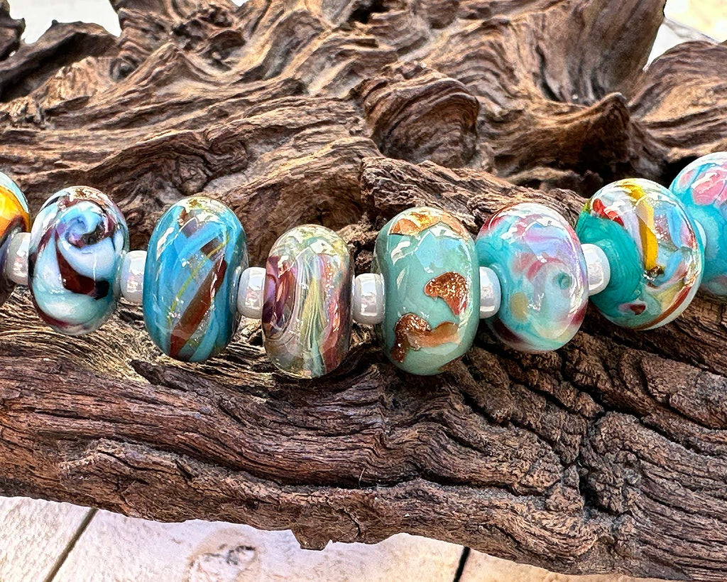 turquoise lampwork beads