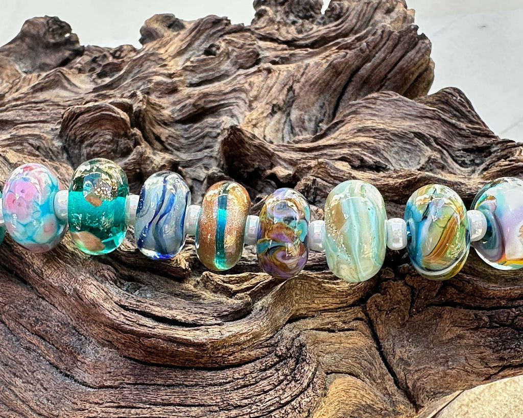 turquoise lampwork beads