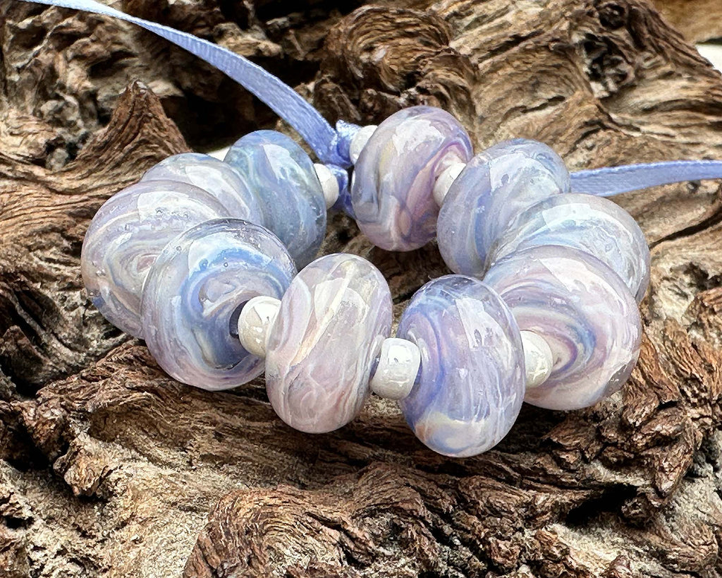 purple lampwork beads