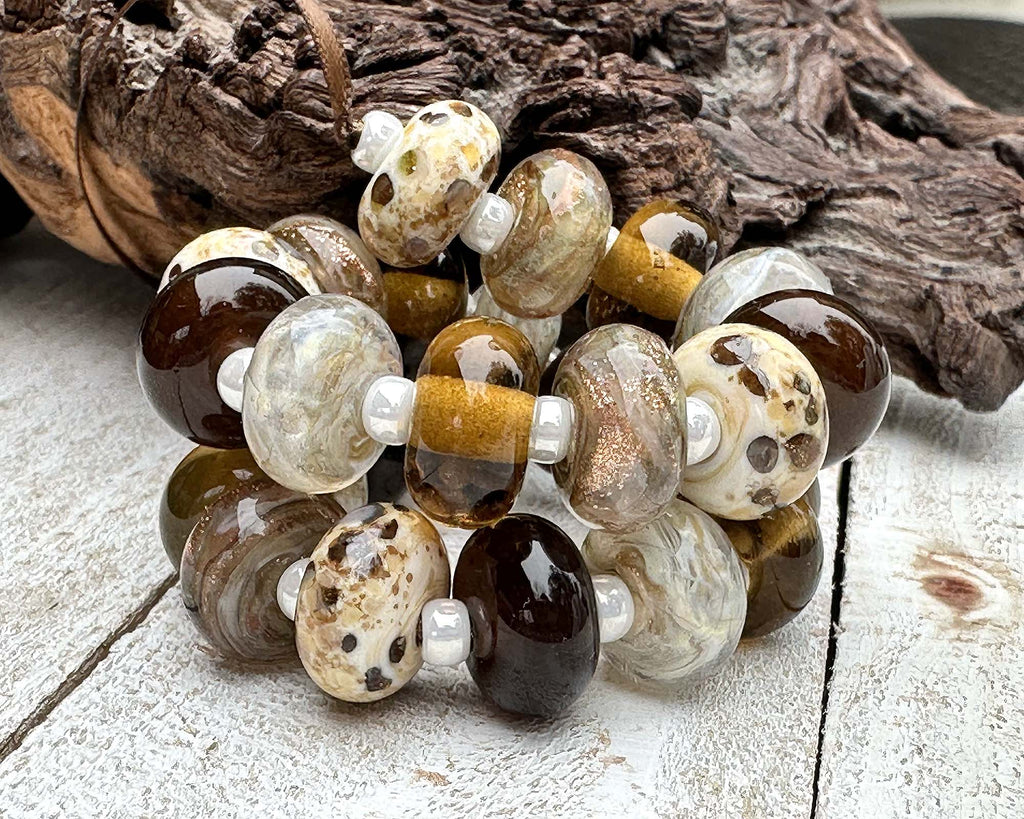 brown lampwork beads