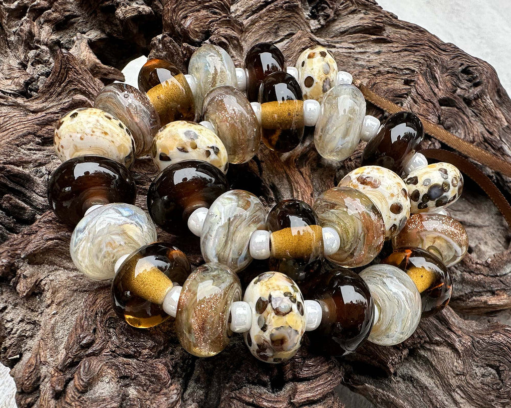 brown lampwork beads